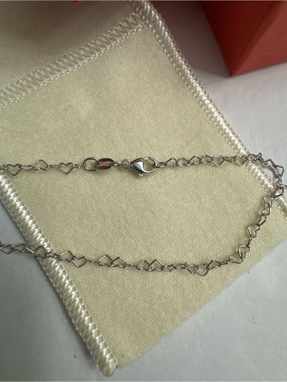 James Avery 12" Sterling Silver 925 Delicate Connected Hearts Anklet New - Picture 2 of 4